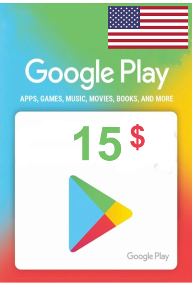Google Play $15 (USD) (USA/North America) Gift Card