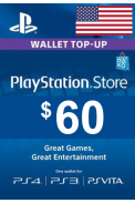 PSN - PlayStation Network - Gift Card $60 (USD) (USA)