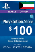 PSN - PlayStation Network - Gift Card 100$ (USD) (Kuwait)