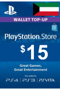 PSN - PlayStation Network - Gift Card 15$ (USD) (Kuwait)