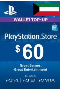 PSN - PlayStation Network - Gift Card 60$ (USD) (Kuwait)