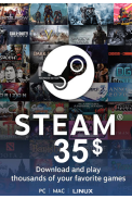 Steam Wallet - Gift Card $35 (USD)