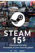 Steam Wallet - Gift Card $15 (USD)