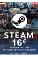 Steam Wallet - Gift Card 16€ (EUR)