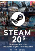 Steam Wallet - Gift Card $20 (USD)