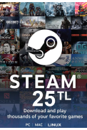 Steam Wallet - Gift Card 25 (TL) (Western Asia)