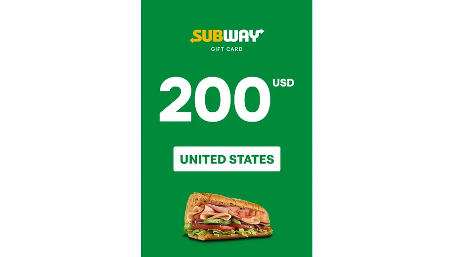 Subway 200 USD Gift Card (United States) gallery image 2