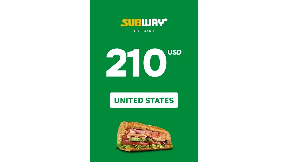 Subway 210 USD Gift Card (United States) gallery image 2
