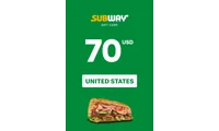 Subway 70 USD Gift Card (United States) thumb 2