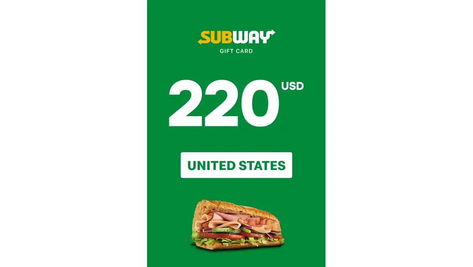 Subway 220 USD Gift Card (United States) gallery image 2