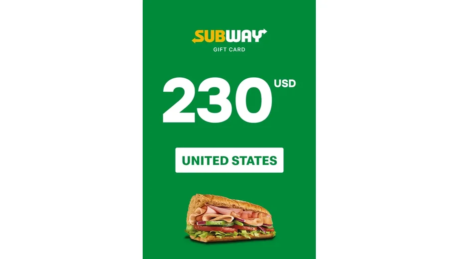 Subway 230 USD Gift Card (United States) gallery image 2