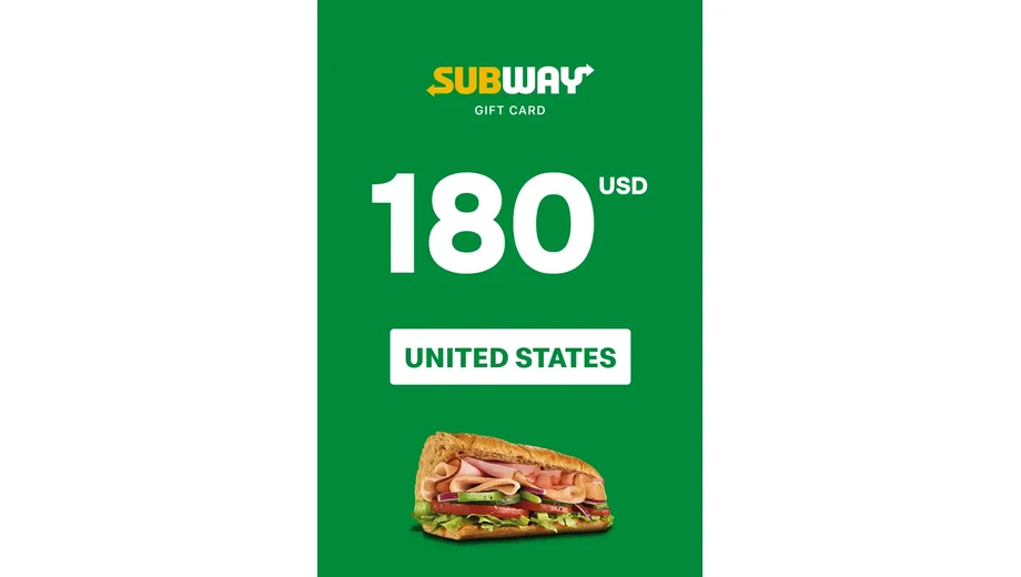 Subway 180 USD Gift Card (United States) gallery image 2
