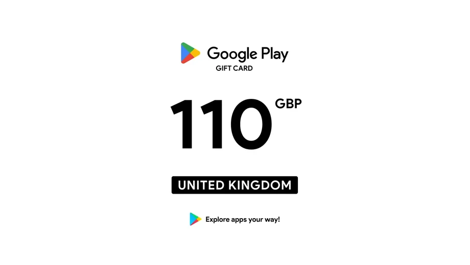 Google Play 110 GBP Gift Card (United Kingdom) gallery image 2