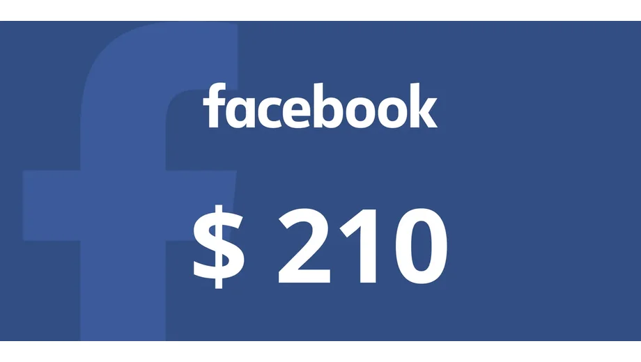 Facebook 210 USD Gift Card (Global) gallery image 2