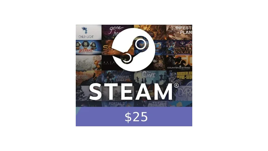 Steam Wallet 25 USD Gift Card (Global) gallery image 1