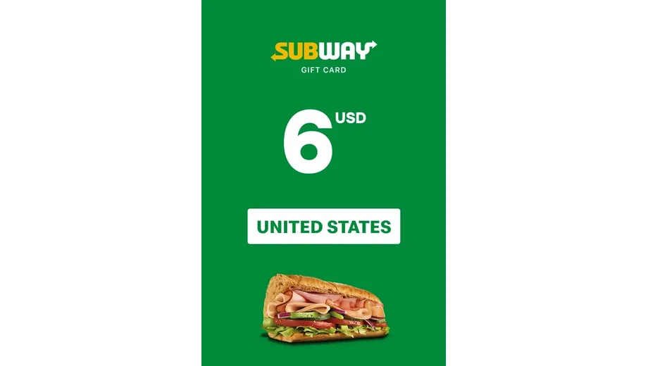 Subway 6 USD Gift Card (United States) gallery image 2