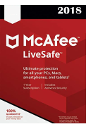 McAfee LiveSafe 2018 - Unlimited Devices 1 Year