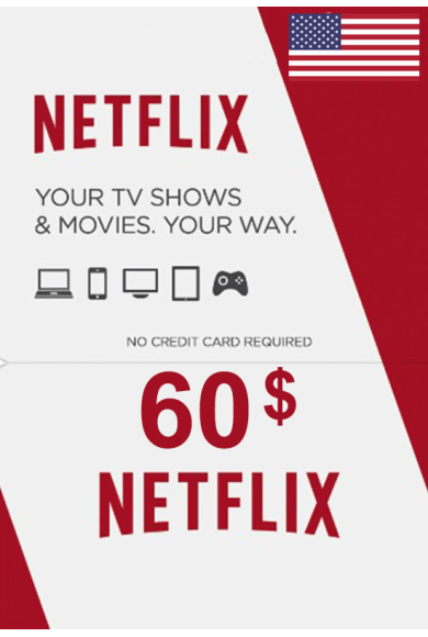 Netflix Gift Card $60 (USD) (USA)