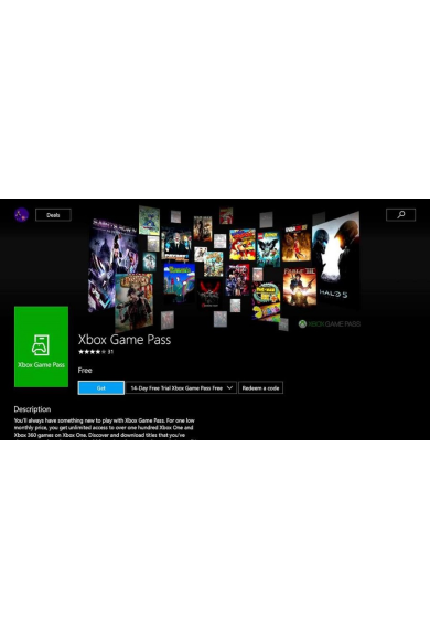Xbox Game Pass 14 days Trial (Xbox One)